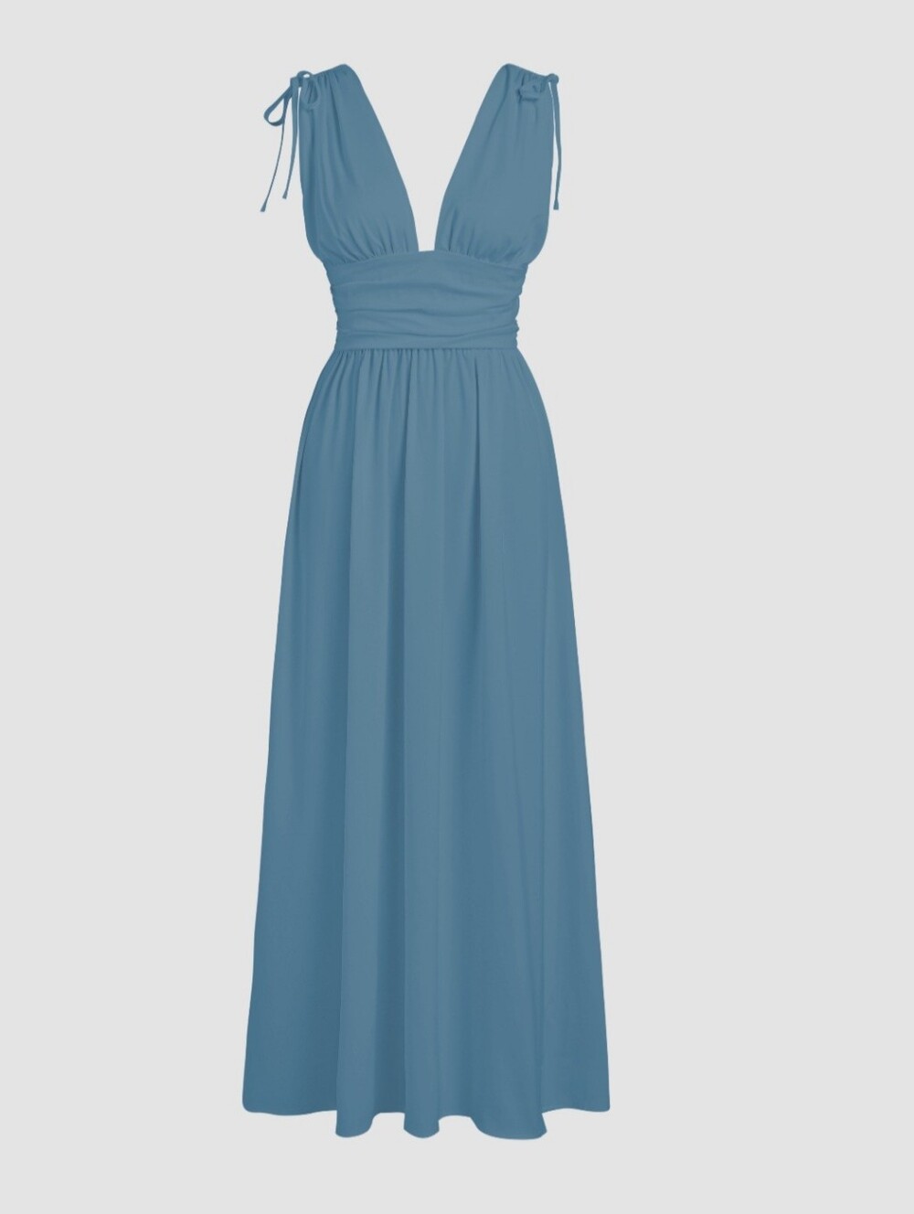 Cider Satin V-neckline  Tie Shoulder Maxi Dress, Small, NWT